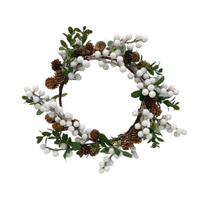 Wreath with white berries, 30 cm diameter, for hanging