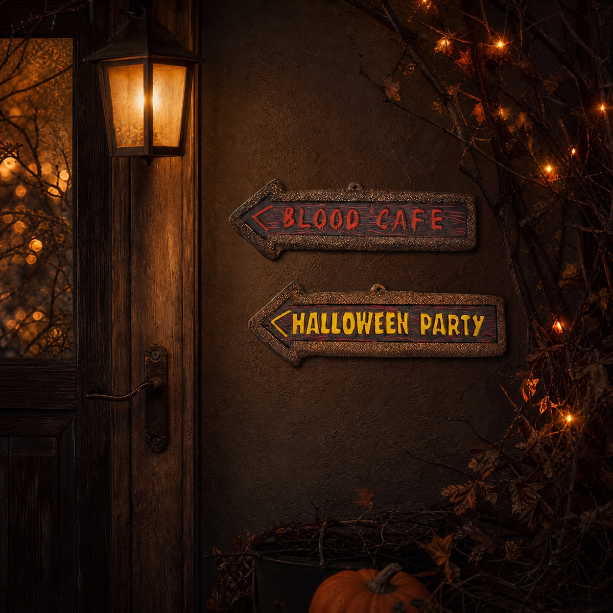 Halloween plastic arrow door sign