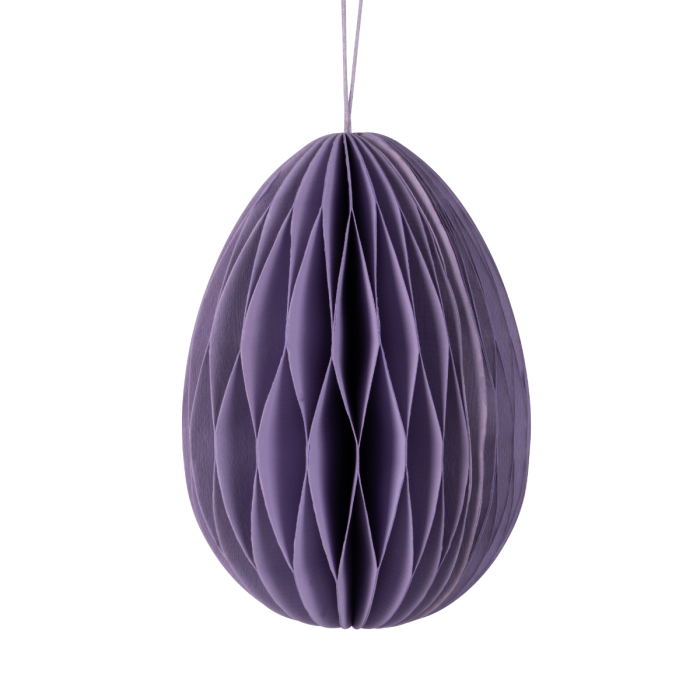 Påskeæg i papir lavendel 13 cm