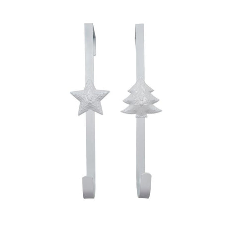 Krog til krans med juletræ/stjerne hvid