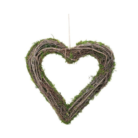 Grenhjerte med mos 36 cm i dia