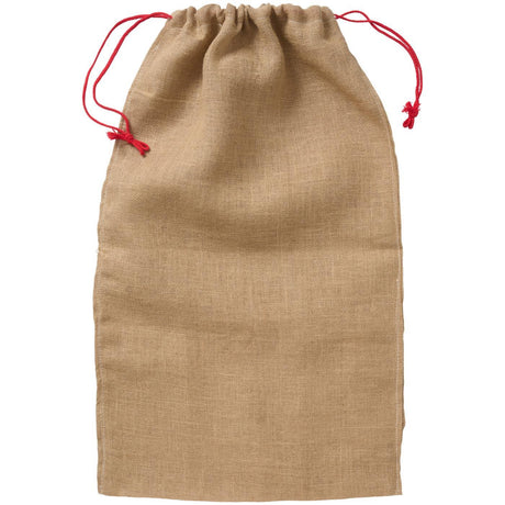 Jute Christmas gift bag with red drawstring from Ib Laursen