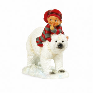 Baby elf with polar bear