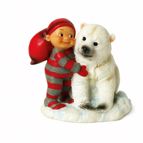 Baby elf with polar bear