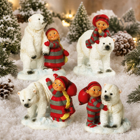 Baby elf with polar bear