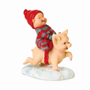 BABY ELF ON PIGLET