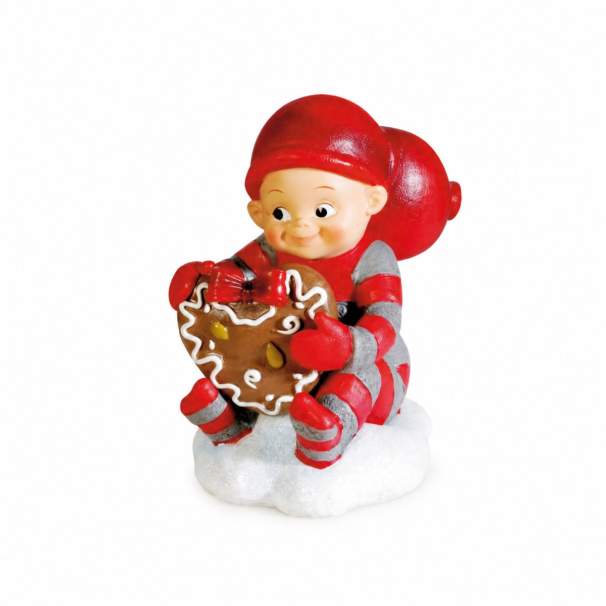 Baby elf with gingerbread heart