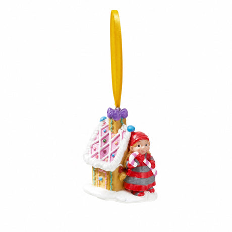BABY ELF ON A GINGERBREAD HOUSE