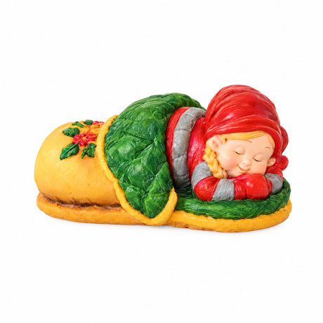 Baby elf sleeping in shoes / mittens