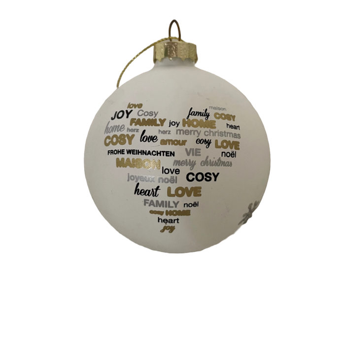Christmas bauble with stars text or rustic gold