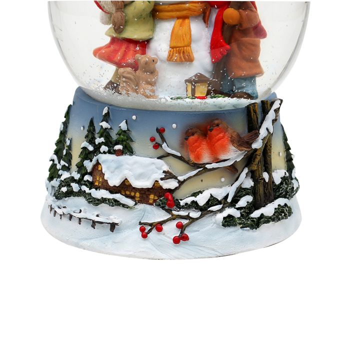 Snowman with children snow globe 
