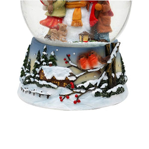Snowman with children snow globe 