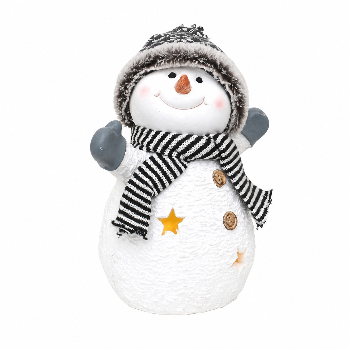 Lighted happy snowman