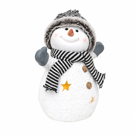 Lighted happy snowman