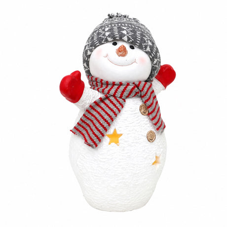 Lighted happy snowman