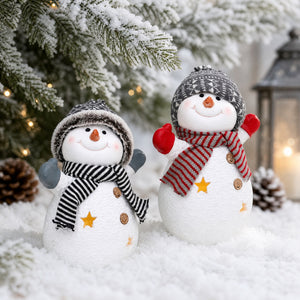 Lighted happy snowman