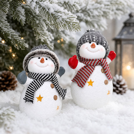 Lighted happy snowman