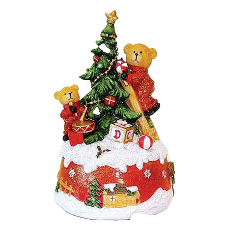 Spilledåse Bamser pynter juletræ