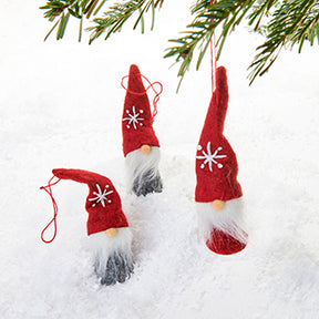 Pobra 3-pack Christmas gnome ornaments with hanging string for Christmas tree