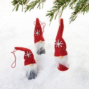 Pobra 3-pack Christmas gnome ornaments with hanging string for Christmas tree