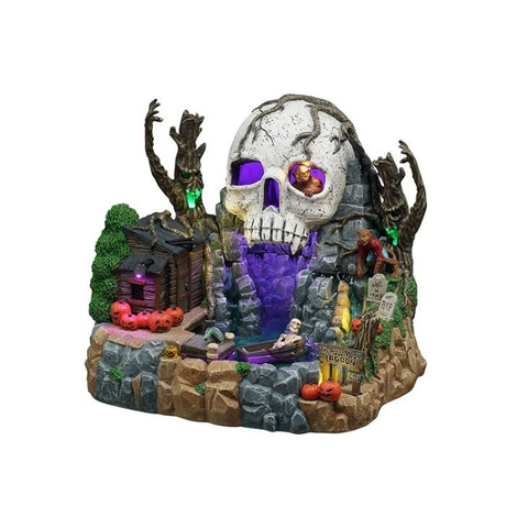 The Full Moon Lagoon Lemax Halloween dekoration med lys og vandeffekt