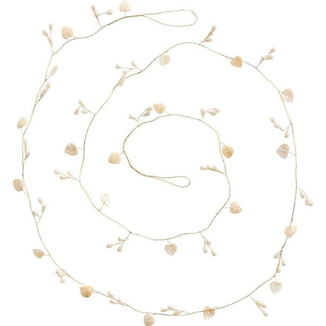 Guirlande m/hvide hjerteperler 