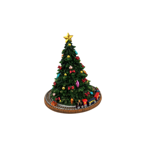 Christmas tree with train music box