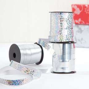 Sølvfarvet gavebånd