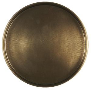 Lysbakke med kant i guldfarvet metal  13 cm i dia fra Ib Laursen set oppfra