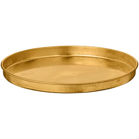 Round brass candle tray with low rim from Ib Laursens Gloria-serie, diameter 15.5 cm