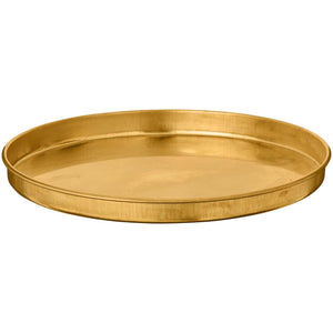 Round brass candle tray with low rim from Ib Laursens Gloria-serie, diameter 15.5 cm