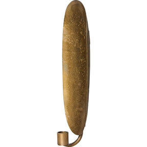 Wall sconces for 2.2 cm candles with a curved back in rustic gold-colored metal from Ib Laursen