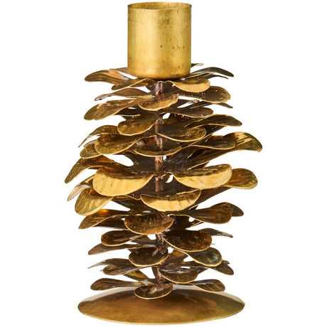 Brass pine cone candlestick for 11 cm taper candles from Ib Laursen