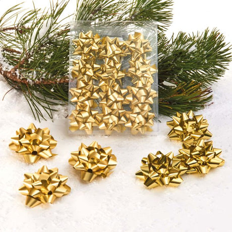 Guldfarvede stjerner 5 cm i dia