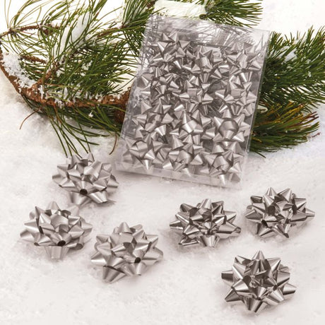 Sølvfarvede stjerner 5 cm i diameter