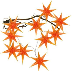 String lights with 10 orange star LEDs from Pobra