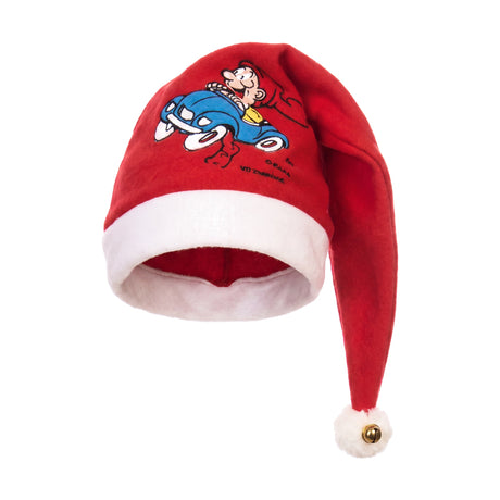 FELT SANTA HAT WITH BRAMMING ELVES