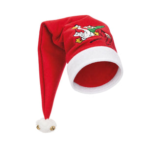 FELT SANTA HAT WITH BRAMMING ELVES