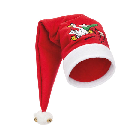 FELT SANTA HAT WITH BRAMMING ELVES