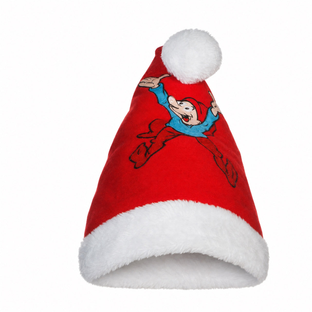 FELT SANTA HAT WITH BRAMMING ELVES