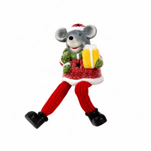 Christmas mouse with hanging legs