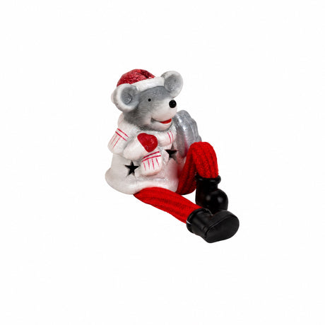 Christmas mouse with hanging legs