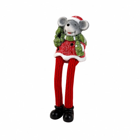 Christmas mouse with hanging legs