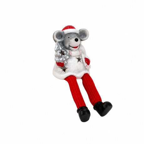 Christmas mouse with hanging legs