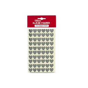 Klæbehjerter sølvfarvede