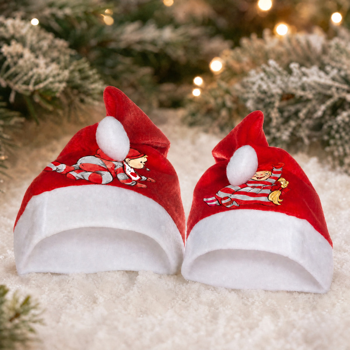 SANTA HAT WITH BABY ELF