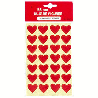 Red adhesive hearts, 2 cm high, from Pobra