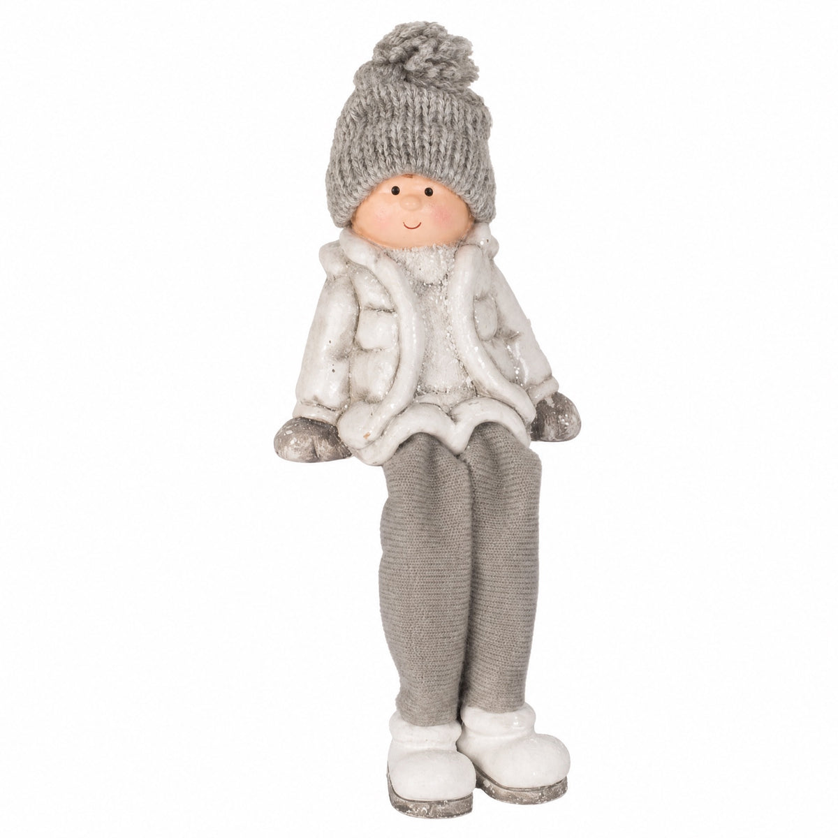 Winter children with hanging legs