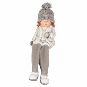 Winter children with hanging legs