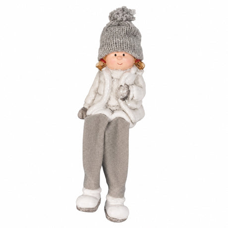 Winter children with hanging legs